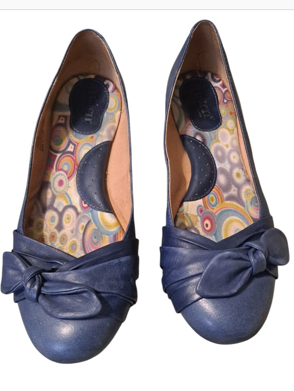 Born Navy Bow-Accent Flats
